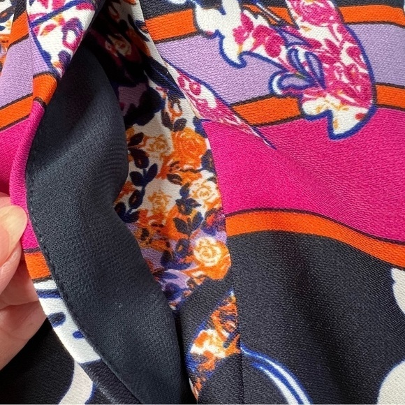 ADRIANNA PAPELL Hot Pink Multi Colored Sleeveless Dress With Pockets Size 4 - Picture 10 of 16